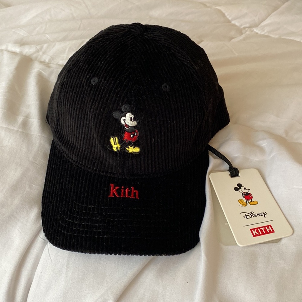 Kith Black Corduroy Hat with Disney Embroidery